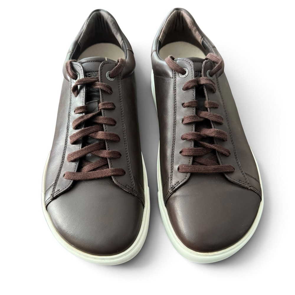 Birkenstock Bend Low Shoes Men 10 /43 Brown Leather Cork Trim Decon Lace Sneaker - Picture 2 of 12